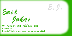 emil jokai business card